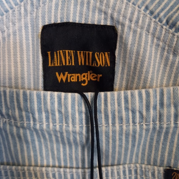 Wrangler-Lainey Wilson Striped Overalls- Women's SZ L NWT - Picture 4 of 11